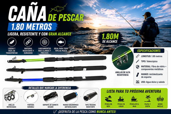 Foto de CAÑA PESCAR 1.80MTR REF. 92804/1882