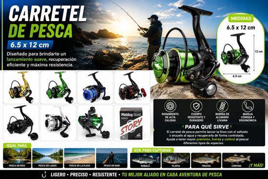 Foto de CARRETEL PESCA 6.5X12 cms PRO200 REF. MBF1571 (100)