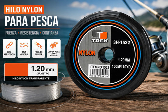 Foto de Hilo Nylon p/pescar 1.20mm Trek 3H-1522 100M/110YD