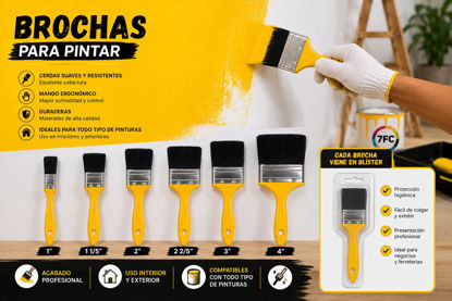 Foto de Brocha p/pintar amarilla pelo negro