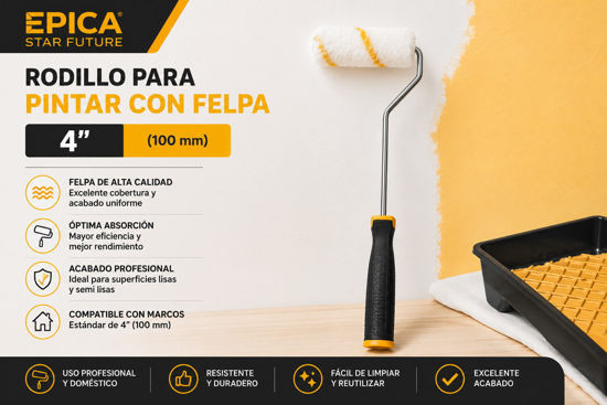 Foto de RODILLO PINTAR C/FELPA 4" EP-60362 EPICA (120)
