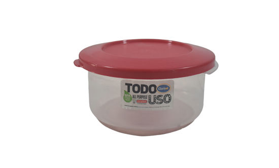 Foto de HERMETICO REDONDO MEDIANO (900ML) C/T CEREZA 16X16X8 CM  30645TACOPLAST PLASTICO