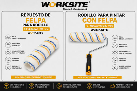 Foto de Rodillo y repuesto  p/pintar  WORKSITE