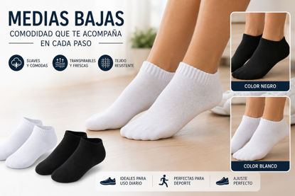 Foto de Medias Baja Blanca y negra N6S2408 (5000)