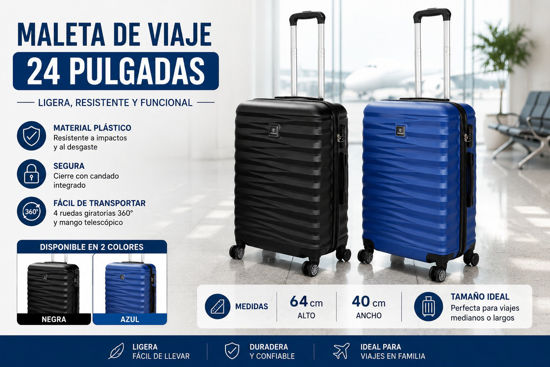 Foto de MALETA VIAJE 24" PLASTICO