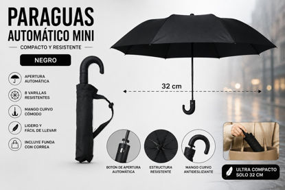 Foto de Paraguas Automatico Mini Negro GET44-09 (8 varillas) 32cms (60)