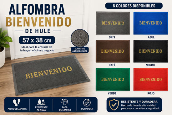 Foto de Alfombra Bienvenido hule DOORMAT NAJI 57X38cms surt GET69-01 (50)