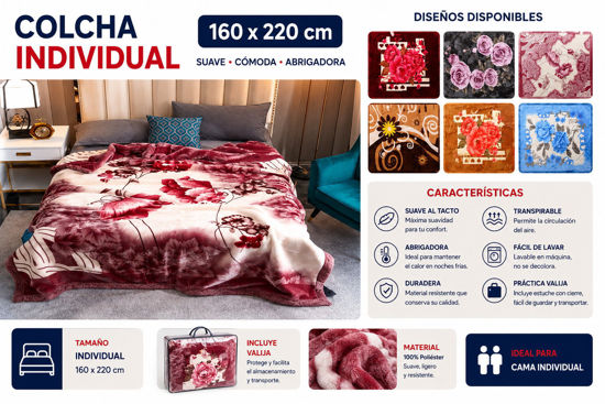 Foto de Valija colcha individual 160x220 NBE28921 2 kgs 150x200cms (40)