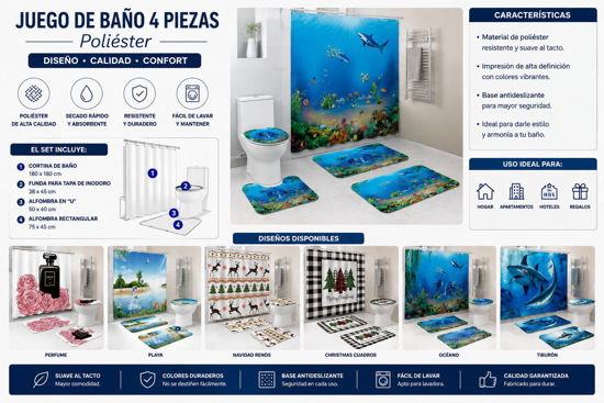 Foto de JUEGO BAÑO 4 PIEZAS OAA2894 POLIESTER (50)
