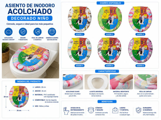 Foto de Asiento Inodoro Acolchado Dec niño O8E2892 28x26 cms (24)