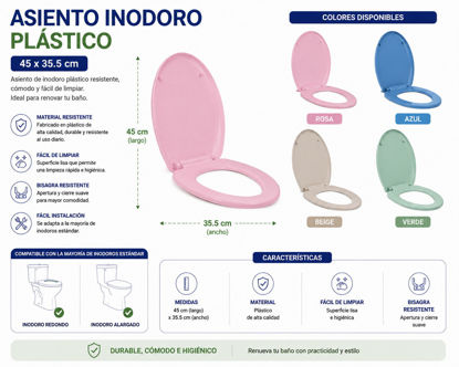 Foto de Asiento Inodoro Plast Red Worth-it Colores O8F28915 45x35.5 cms (10)