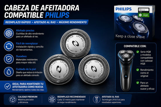 Foto de Cabeza p/afeitadora Philips HQ-56/50