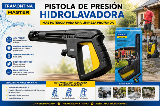 Foto de Pistola presion hidrolavadora Master 42546/302 Tramontina  (1)