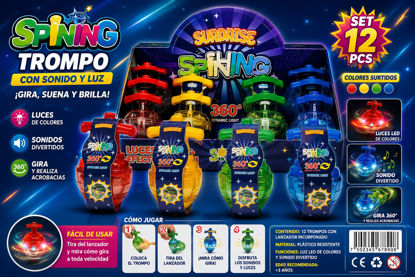 Foto de Trompo Set 12  pcs con sonido y luz spinning 832-46-A72721 (24)