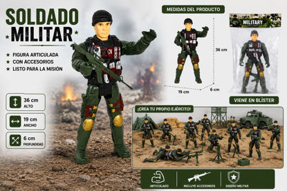 Foto de SOLDADO MILITAR  ARMY 46-B63365 19X6X36CMS
