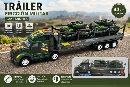 Foto de TRAILER FRICCION MILITAR C/2 TANQUES # 832-46-A69603 VIOLENT / 43 largx14alt cms (72)