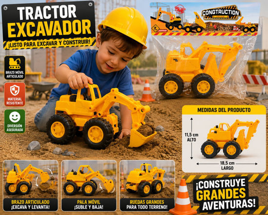 Foto de Tractor Escavador Amarillo 18,5 largx11,5alt cms 888-1 GET05-15 (120)