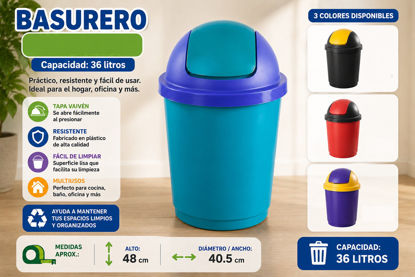 Foto de Basurero 36 lts Neoplast C/T 48alt,40.5diam cms  #1BSPEQ (18)