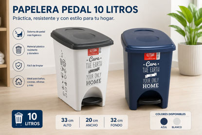 Foto de Papelera pedal 10lt  care the earth estra 33LX20ANX32AL P0.97kg