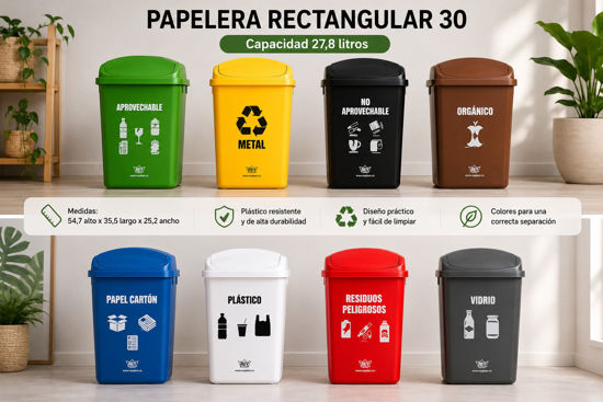 Foto de Papelera Rectang Organico Reyplast