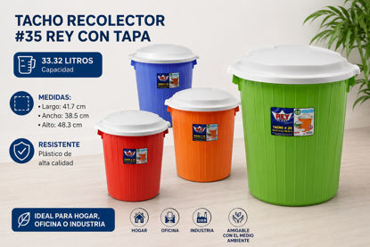 Foto de Tacho Recolector #35 Rey c/t TCX003000 41.7larg,38.5 anc,48.3alt cms 33.32 ltrs (24)