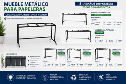 Foto de Mueble metalico p/papelera  4 aposentos (punto ecologico)