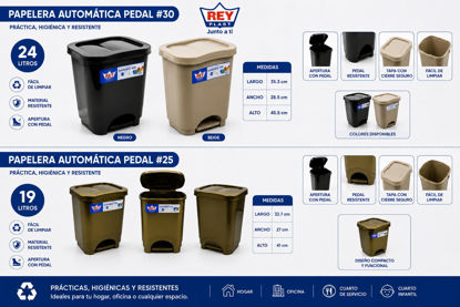 Foto de Papelera Autom.Pedal Danubio  Reyplast