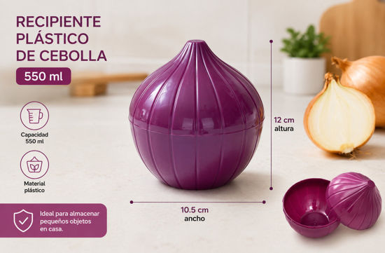 Foto de Recipiente plast 550 ml O7I28910 Cebolla 12 alt,10.5diam cms (100)