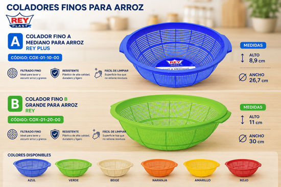 Foto de Colador fino p/arroz Rey