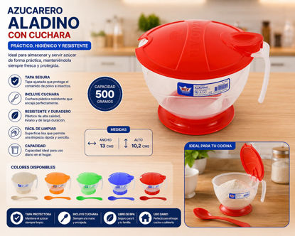 Foto de Azucarero Aladino AZX015000 c/cuch 13anc,10.2alt cms 500 grs (180)