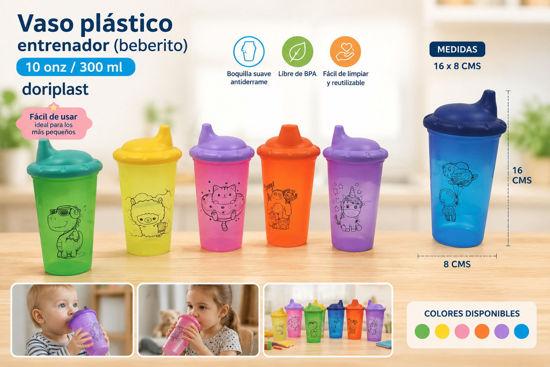 Foto de Vaso plastico 10 onz /300ml Entrenador (beberito)doriplast 16x8cms (36)