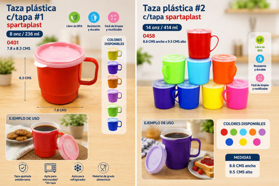 Foto de Taza plastica c/tapa  spartaplast