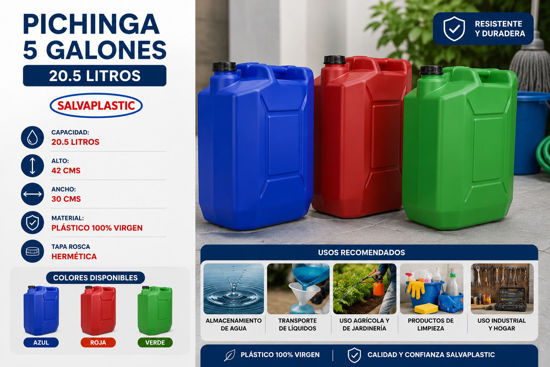Foto de Pichinga 5 gln  (20.5LT) salvaplastic 42alt x 30an cms 7402025700