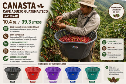 Foto de Canasto café adulto guatemalteco AA11024R 10.4gl/39.3ltr