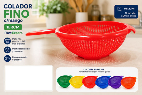 Foto de Colador Fino 1ERCM c/mango PlastiExport 10alt,20diamcms (72)