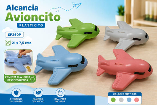 Foto de Alcancia Avioncito plastikito SP260P 21 x 7.5cms (144)